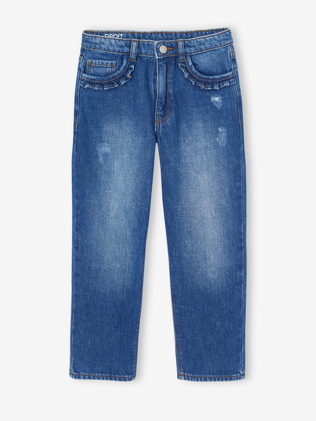 MEDIUM Hip, Straight Leg MorphologiK Jeans for Girls deep blue
