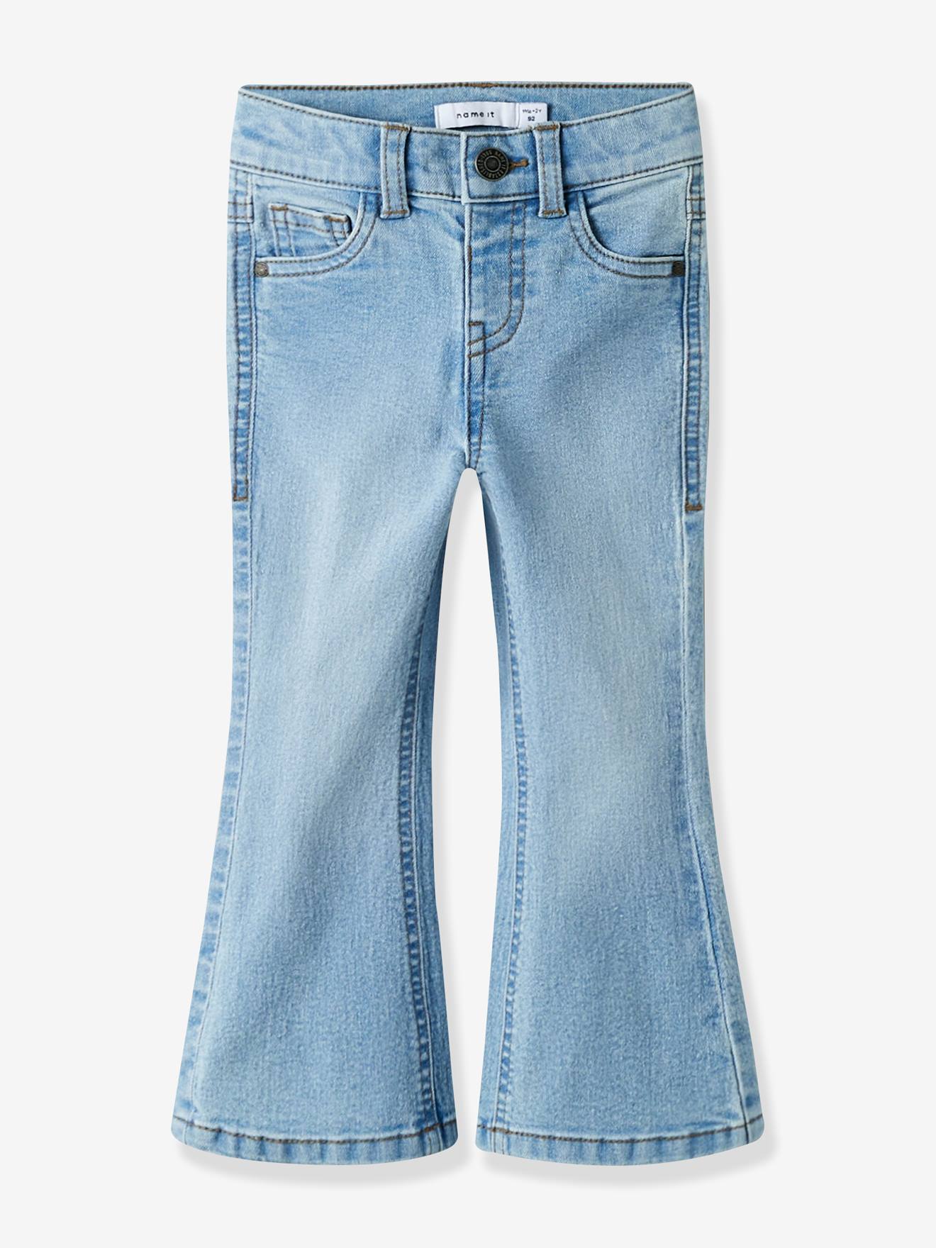 NAME IT girls' bootcut jeans bleached denim