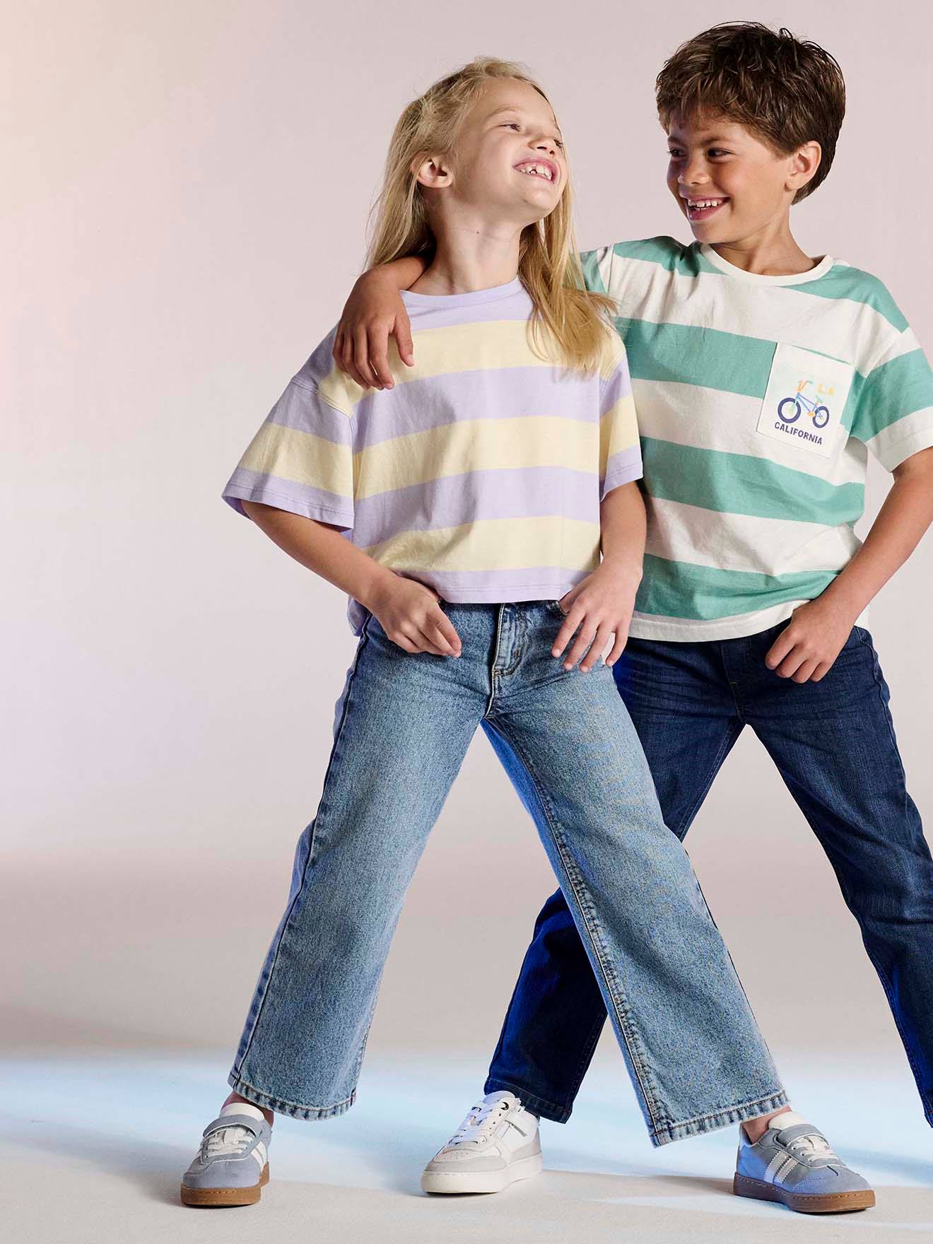 NARROW Hip, MorphologiK Wide-Leg Jeans for Girls medium blue