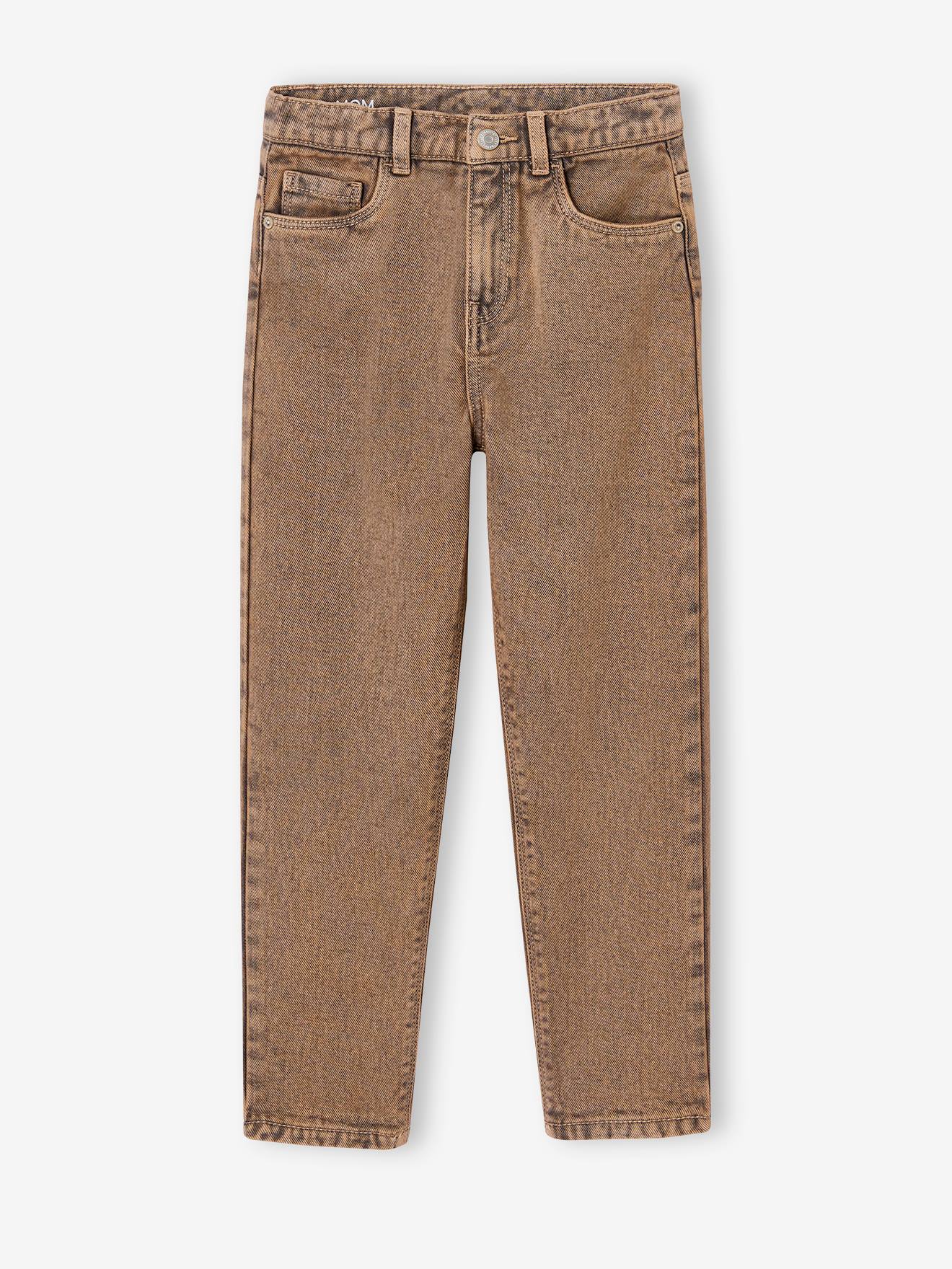 Overdyed Mom Fit Jeans for Girls cappuccino