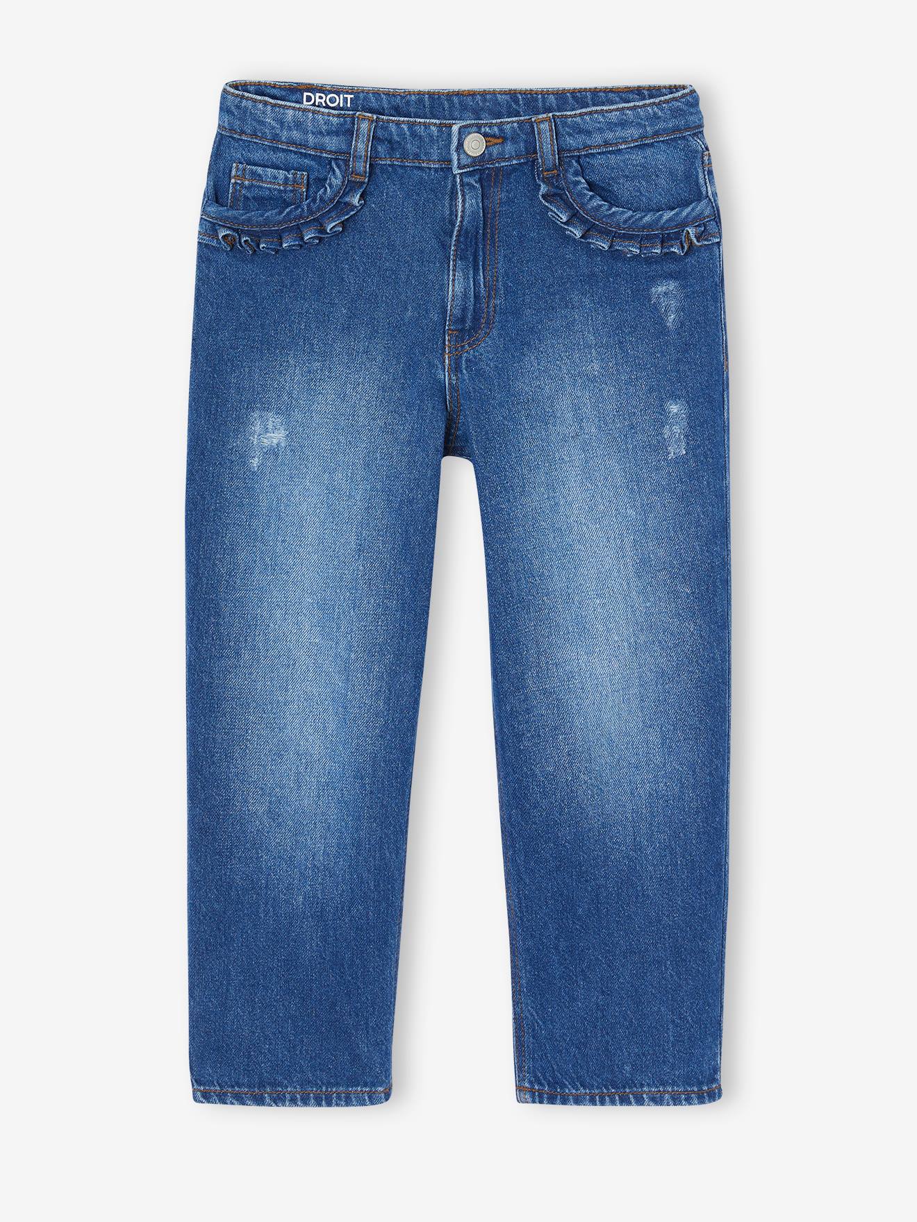 WIDE Hip, Straight Leg MorphologiK Jeans for Girls deep blue