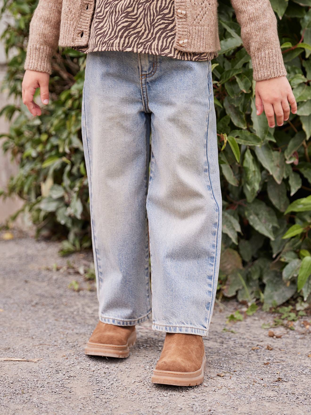 Wide Leg Jeans for Girls medium blue